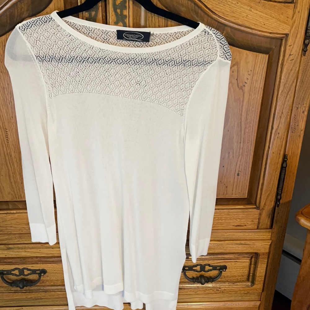 Magashoni white long sleeve top xs